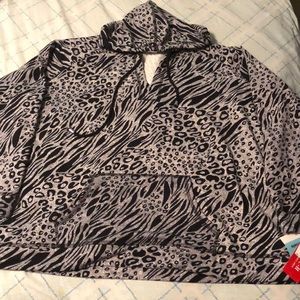 Animal print hoodie 2X
